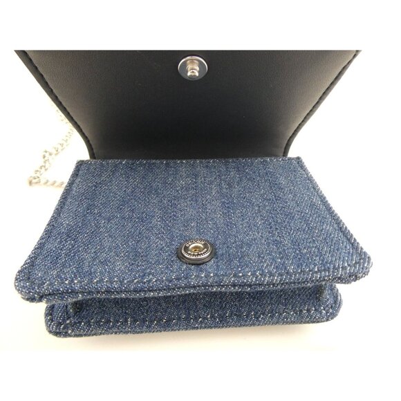 Coach Denim Mini Wallet On A Chain W/ Rivets NWT CN356 - Picture 4 of 5